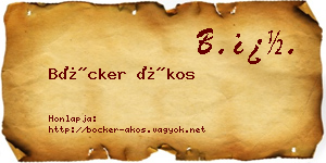 Böcker Ákos névjegykártya